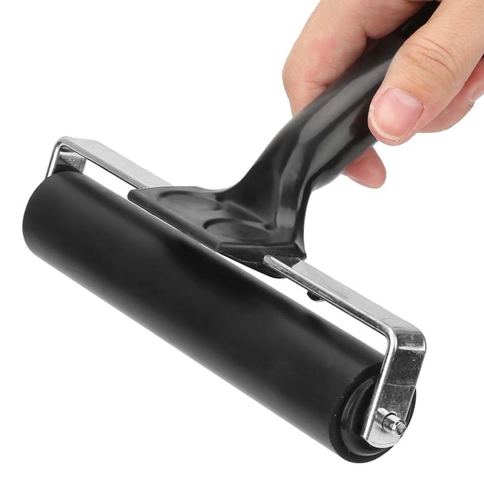 Rubberen Brayer Roller Kunst Inkt Schilderen Druktechniek Roller Stempelgereedschap 15 cm black