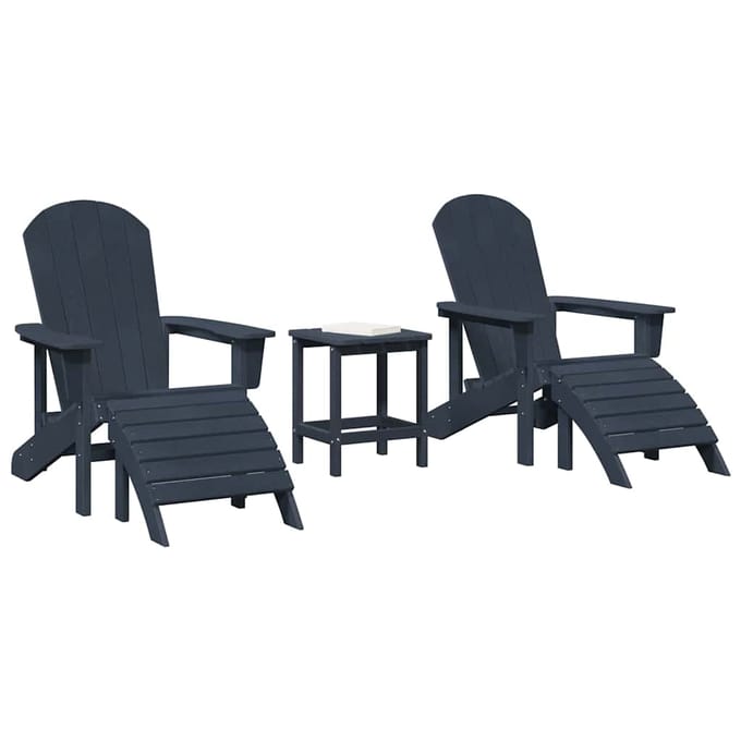 vidaXL - Tuinstoel - 3 - st - Marineblauw - Polyetheen