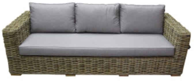 Serva 3-zitsbank naturel rotan southend