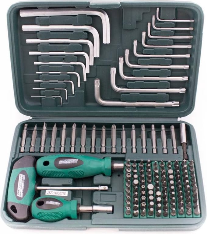 Mannesmann Bitset - 139-delig - Chroom Vanadium Staal - T-greep - Groen