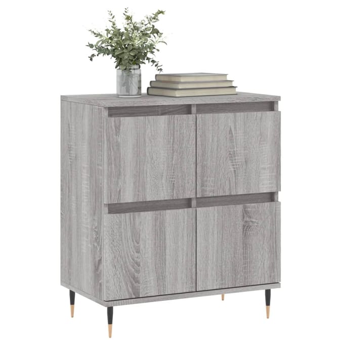 vidaXL - Dressoir - 60x35x70 - cm - bewerkt - hout - grijs - sonoma - eikenkleurig