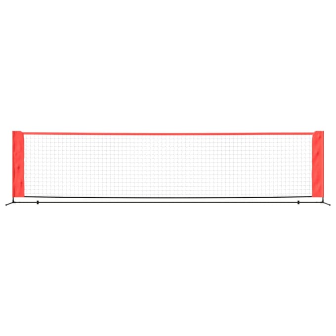vidaXL - Tennisnet - 400x100x87 - cm - polyester - zwart - en - rood
