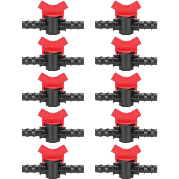 10PCS Raccords d'irrigation pour tuyau 1/2 Vanne en ligne barbelée Connecteur d'irrigation de jardin black