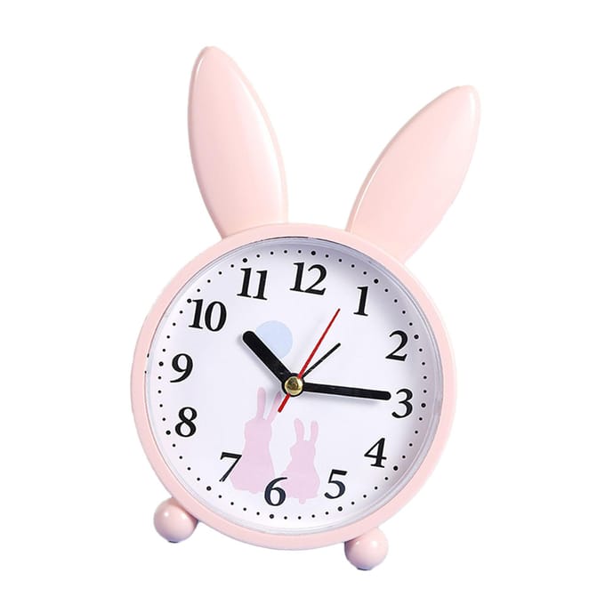 Wekker Schattige Konijn Vorm Stille Nauwkeurige Tijdmeting Klok Ornament voor Thuis Slaapkamer white