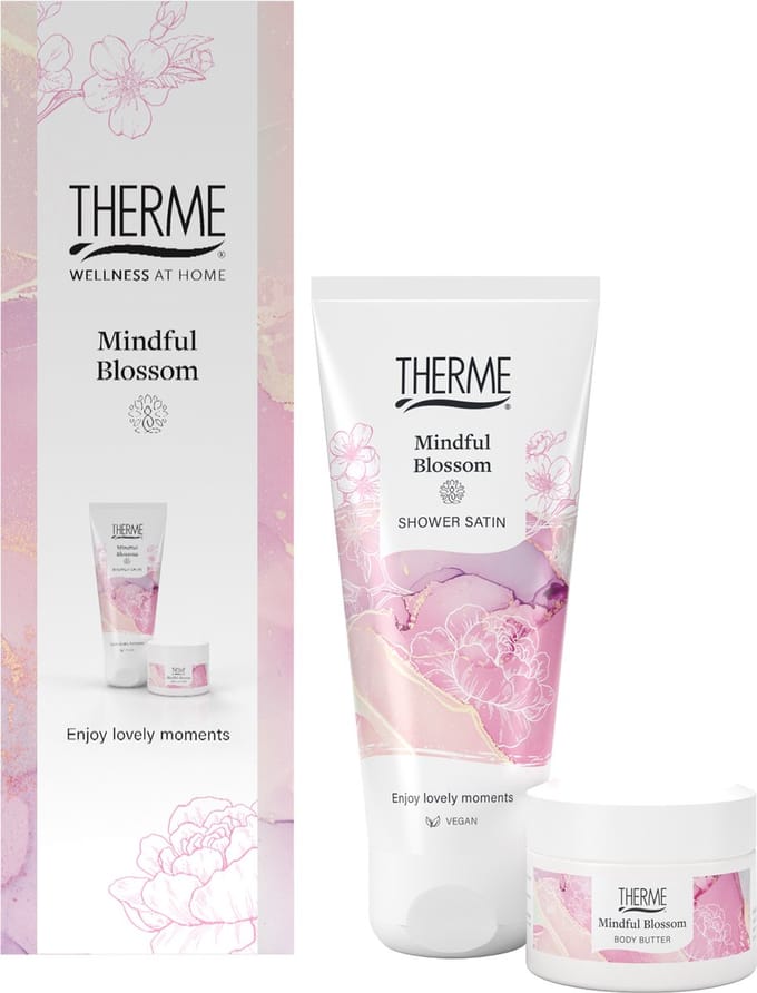THERME Mindful Blossom Relaxing Gift Set - Shower Satin/Body Butter - geschenkset