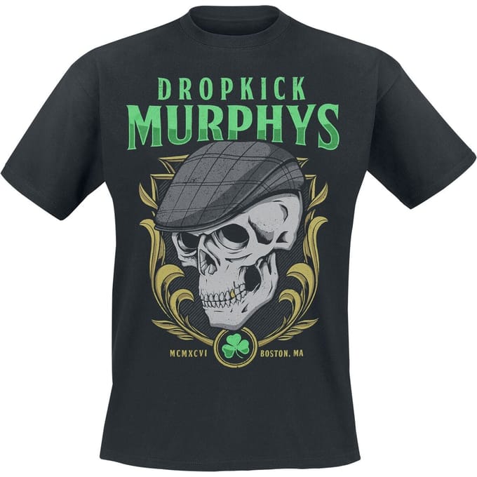 Dropkick Murphys T-shirt - Skelly Skull - M tot XXL - voor Mannen - zwart