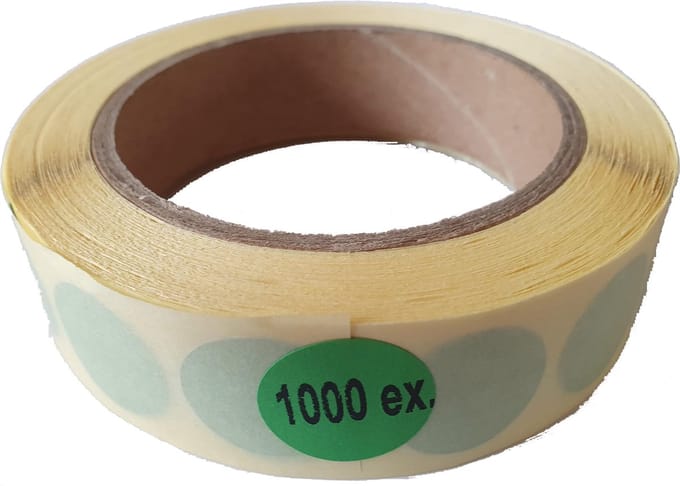Blanco etiketten op rol - 22 mm rond - mat groen