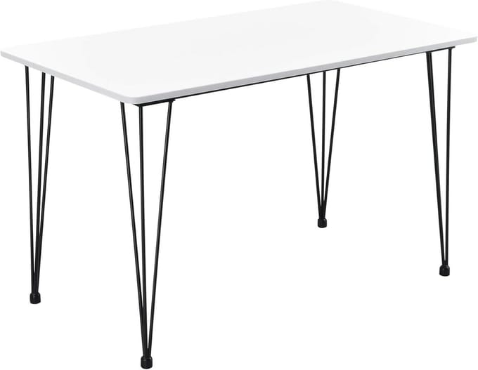 Eettafel MDF en staal 120x70 cm in wit