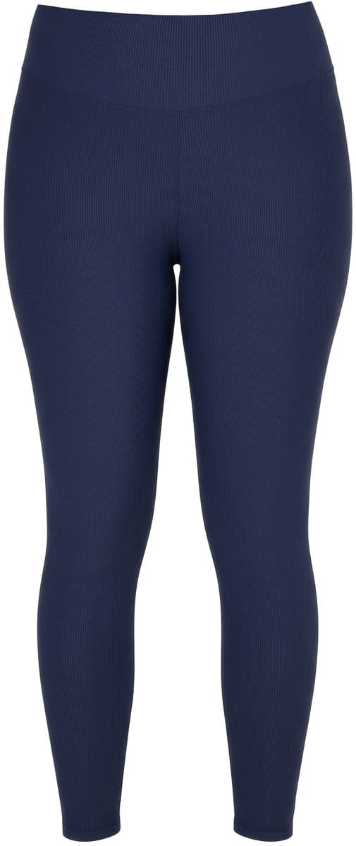 Studio Untold - Dames - Geribbelde legging strakke pijpen elastische tailleband - Nachtblauw - Maat 46+