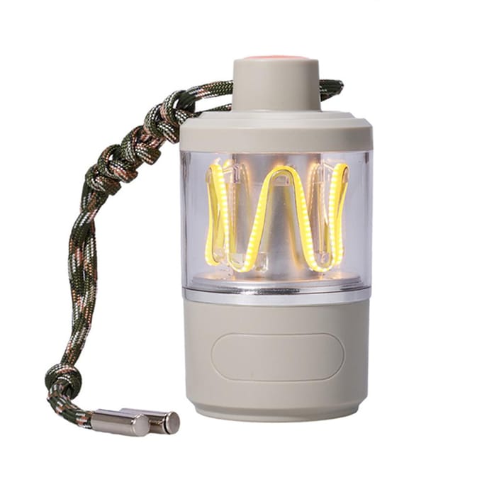 LED-kampeerlamp Waterdicht Buiten Decoratieve tafellamp Oplaadbare draagbare campinglantaarn beige