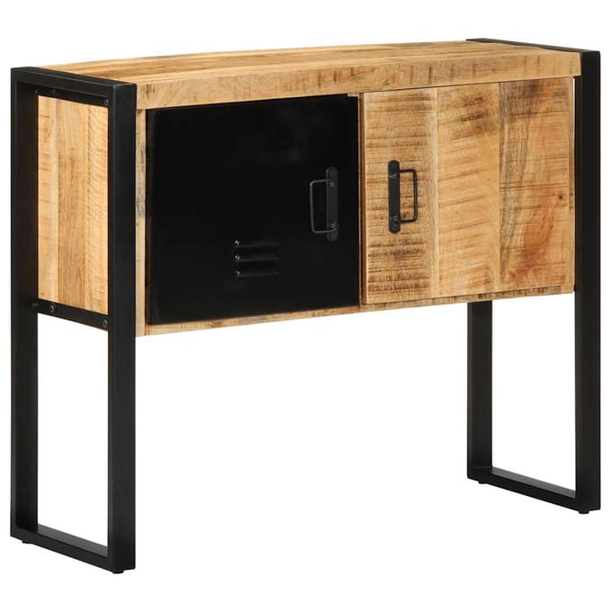 vidaXL - Wandkast - 90x35x75 - cm - massief - ruw - mangohout