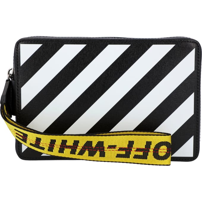 Off White Diagonale Tas in Zwart en Wit