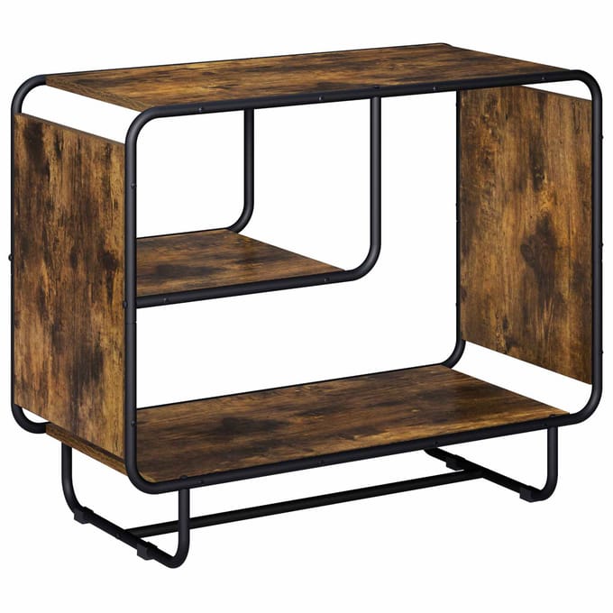 vidaXL - Dressoir - Gerookt - eiken - 80 - x - 37,5 - x - 64,5 - cm - Bewerkt - hout
