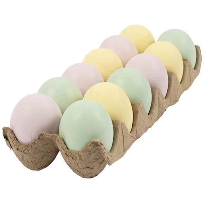 CC Plastic Eieren 8 cm Pastelkleuren 12 stuks
