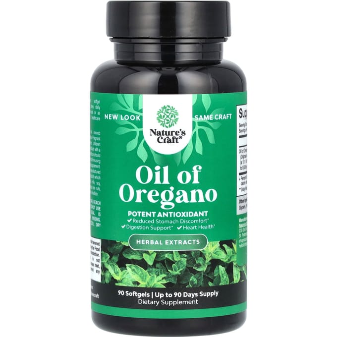 Nature'S Craft, Oregano Olie, 90 Zachte Capsules (150 mg per zachte capsule)