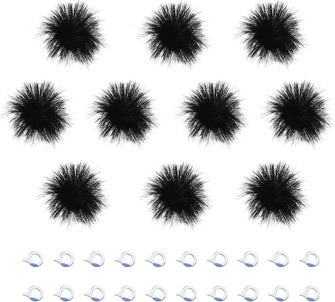 10PCS Mini Microfoon Fuzzy Windscherm voor Camera - Winddicht Microfoon Muff, Windfilter en Bescherming voor Buitenactiviteiten