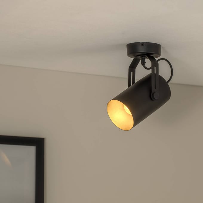 TEMAR LIGHTING Plafondspot Reflector, zwart, 1-lamp