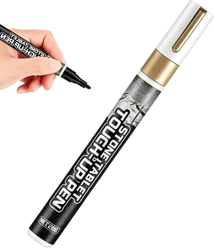 Grafmonument Verfpen - Retoucheerstift Steen - Inscripties Herstellen - Vloeiwerende Technologie - 0.8 mm - Goud