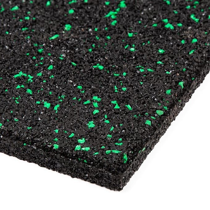 Rubbermagazijn - Fitnesstegel - Zwart/groen - 100x100cm - Dikte 1,5cm - Rubber tegel