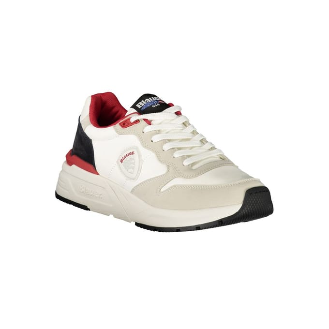 Blauer Witte Polyurethaan Heren Sneaker