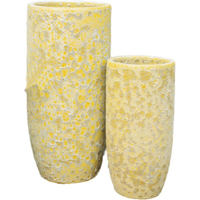 PTMD - Pot Dezzel - Geel - 30x30x70cm - Set van 2