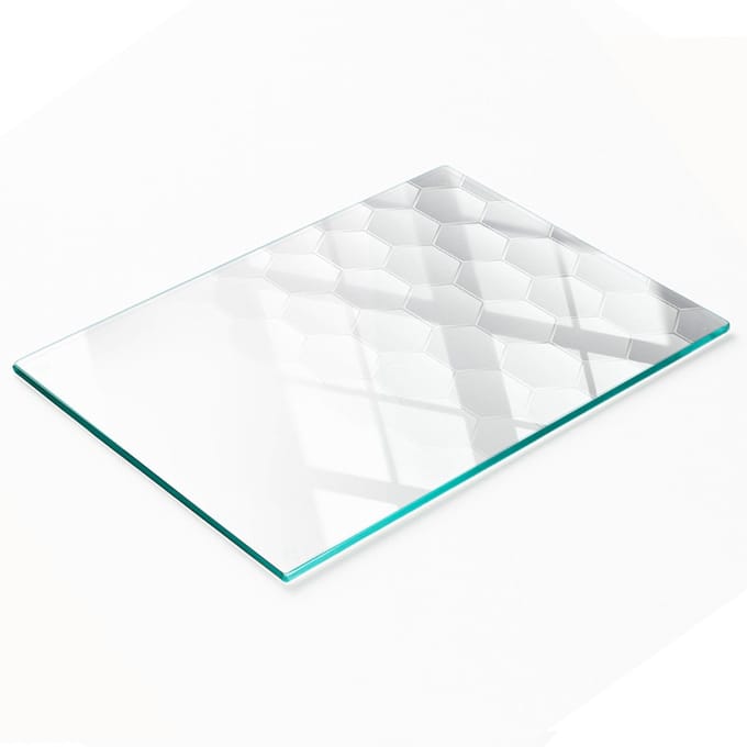 Decoratieve glazen snijplank met zeshoekige afbeeldingen, 80x52 cm