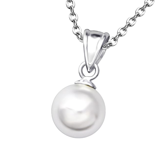 Montebello Ketting Belma - 925 Zilver E-Coating - Parel - Ø8mm - 45cm