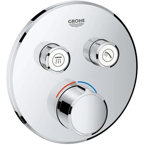 Grohe SmartControl concealed mixer ready-mounted set with 2 shut-off valves, round design 29145000