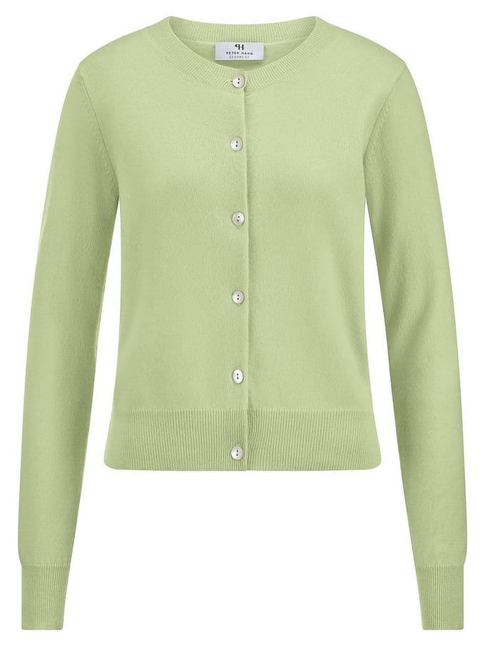 Cardigan en 100% kasjmier Van Peter Hahn groen
