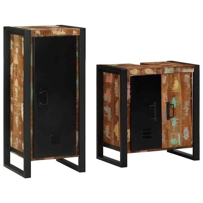 vidaXL Badkamermeubel Set met lade 2 pcs Massief Gerecycleerd Hout