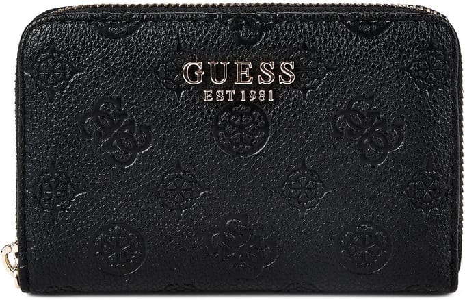 GUESS portemonnee Ella Logo SLG Zip Around Black Logo zwart