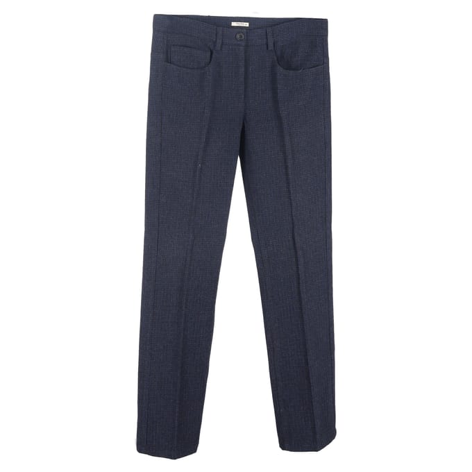 Miu Miu cropped broek in marineblauwe wol