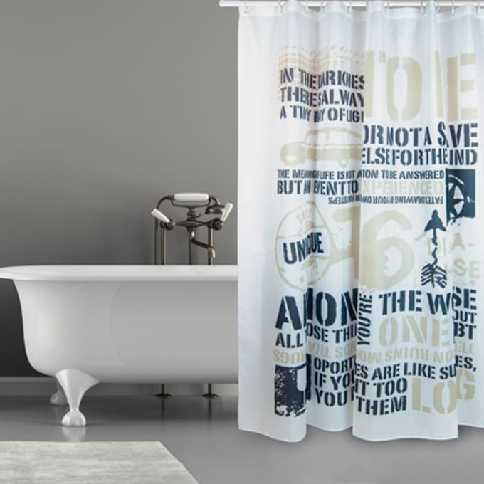 Msv Douchegordijn Us Blauw 180cm