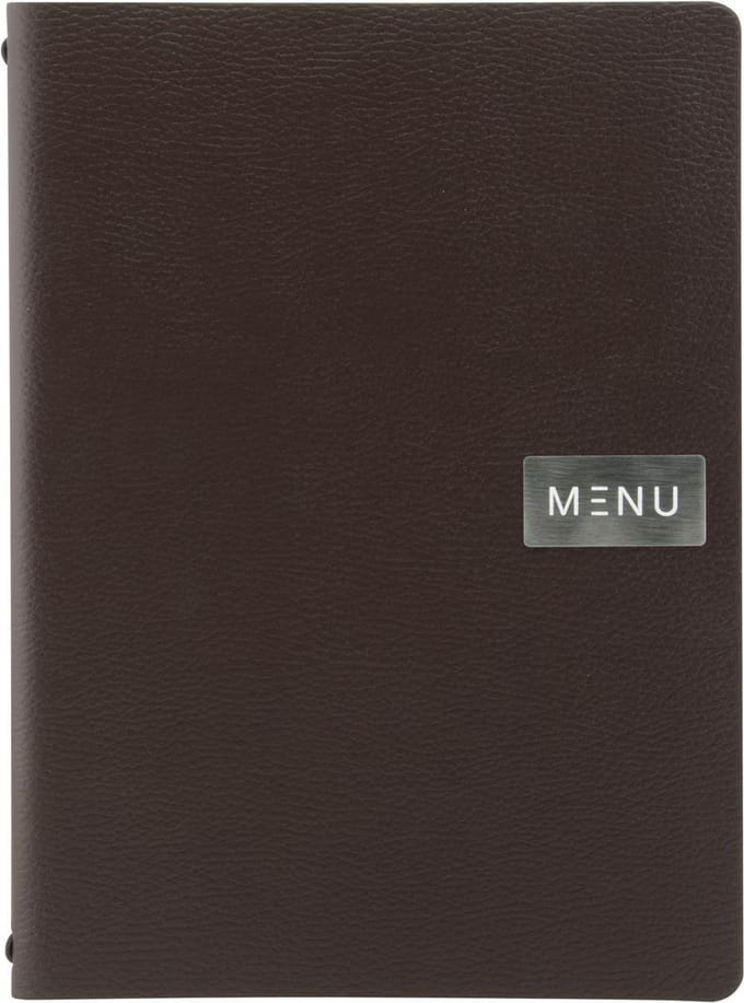 Securit® Menukaart | Menukaart map A4 onbewerkt leer - bruin