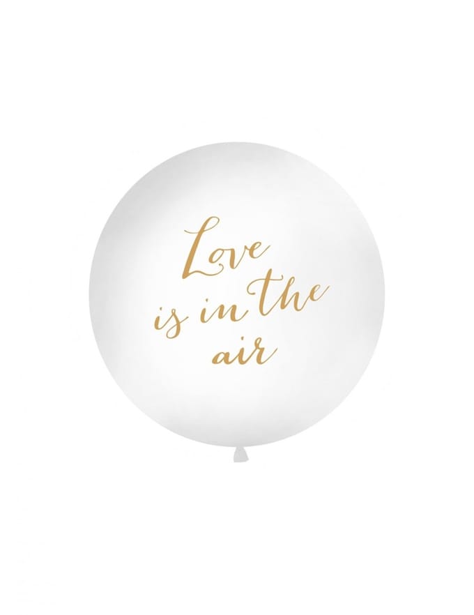 Partydeco - Megaballon Love is in the Air wit/goud