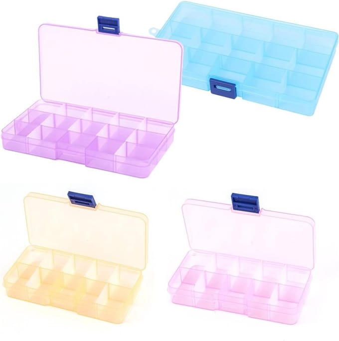 Opslagdozen Set van 4, Plastic Sorteringsdozen voor Sieraden, Kralen en Kleine Onderdelen, Verstelbare Organizer voor Efficiënte Opslag
