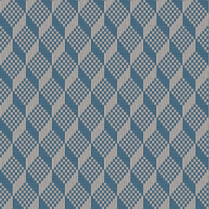 Dutch Wallcoverings - Grace 3D stitched cube blue - vliesbehang - 10m x 53cm - GR322306