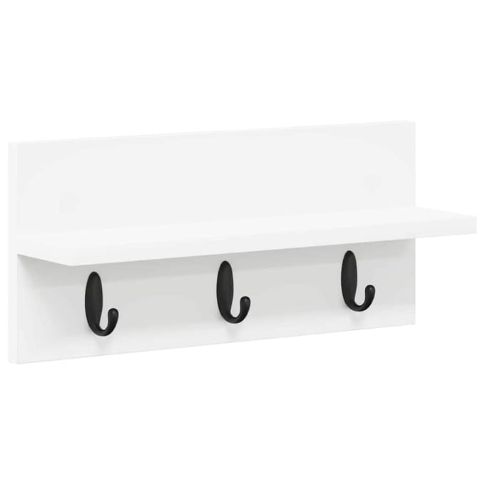 vidaXL - Wandgemonteerde - kapstok - Muurmontage - Wit - 40 - x - 10,5 - x - 18 - cm