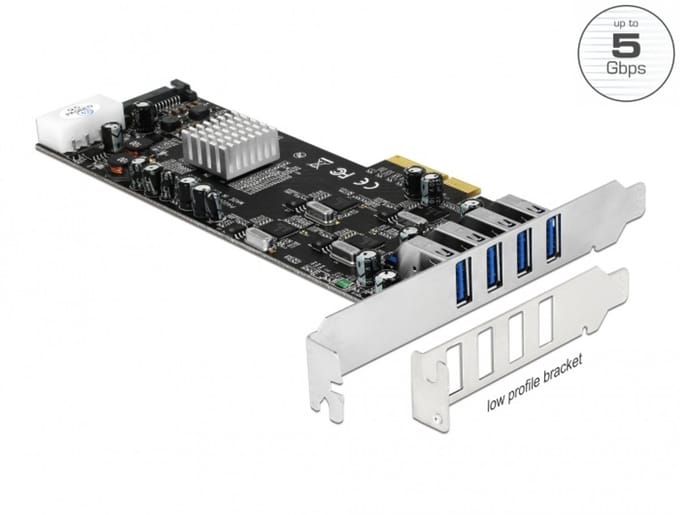 Delock PCI Express x4 Card > 4 x external USB 3.0 Quad Channel