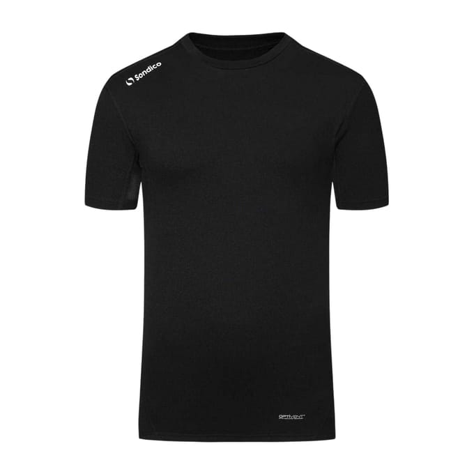 Sondico Effen basislaagshirt voor heren (Zwart)