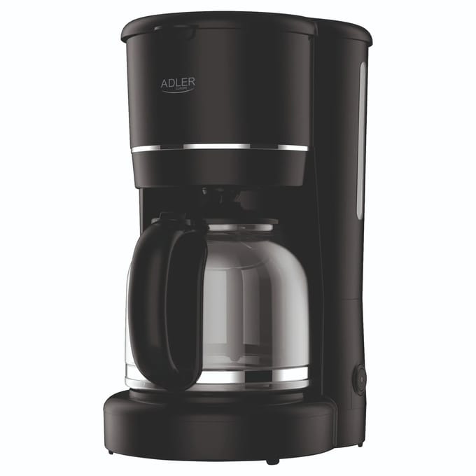 Zwarte overloopmachine - 1,5L, automatische uitschakeling, herbruikbaar filter, eenvoudige reiniging in vaatwasser