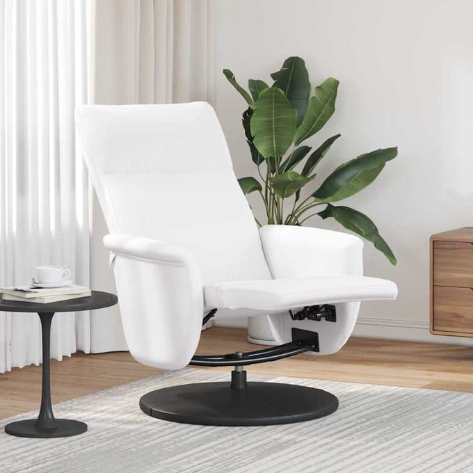vidaXL Massage Recliner Stoel Wit Nep Leer