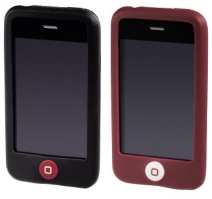 Set van 2 siliconen hoesjes zwart/rood voor Apple iPhone 3G/3GS