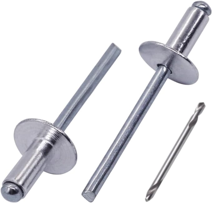 Grote flens aluminium blindklinknagels 5,0 x 12 mm - 50 stuks