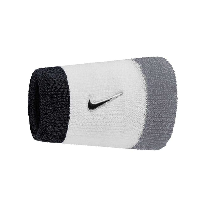 Nike Swoosh Zweetband (Set van 2) (Wit/Grijs/Zwart)