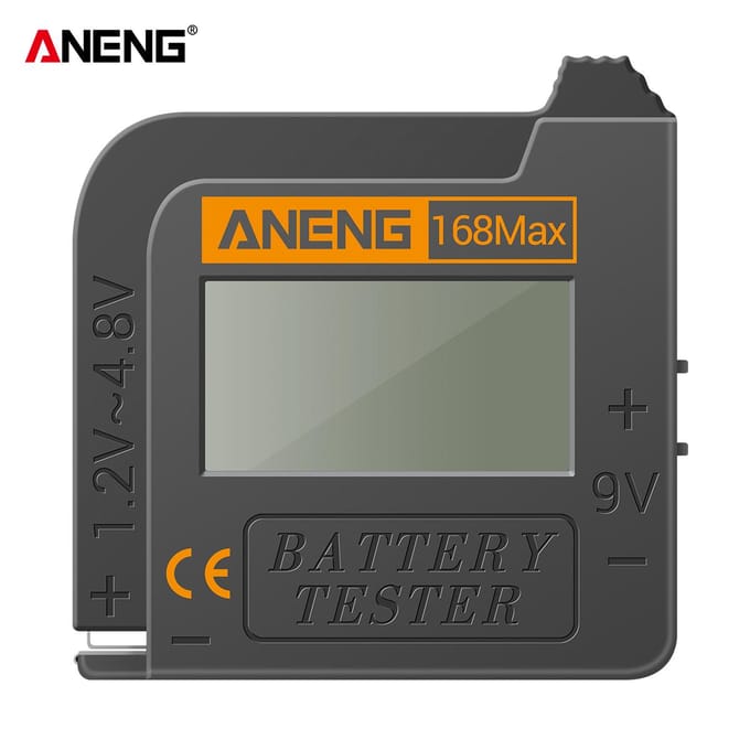 ANENG Batterijtester 168MAX Digitale displaytester Batterijspanningscontrole Testen van batterijcapaciteit grijs