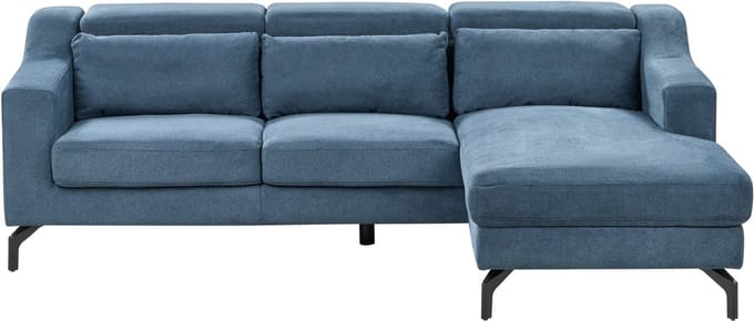 GLOSLI - Hoekbank - Marineblauw - Linkerzijde - 220 cm - Polyester