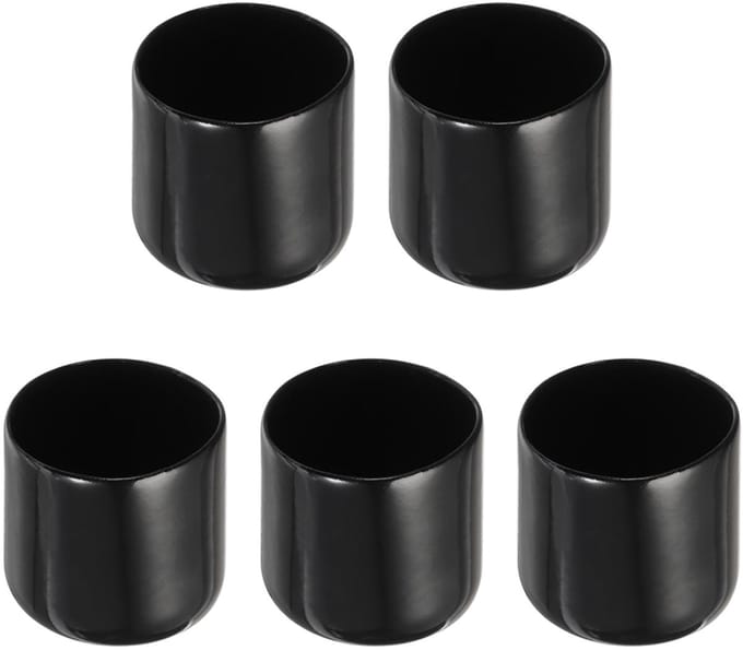 Dailygoods- Eindkappen 5 Pack - Rubber Beschermkap - Schroefdraad Protector - Zwart - 31 mm Binnendiameter - Slijtvast en Elastisch