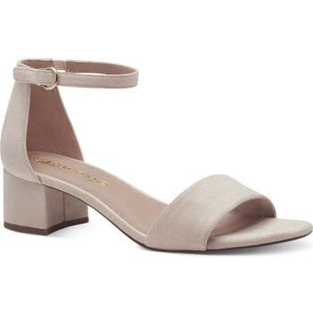 Tamaris Sandalen met hak beige Textiel - Dames - Maat 37