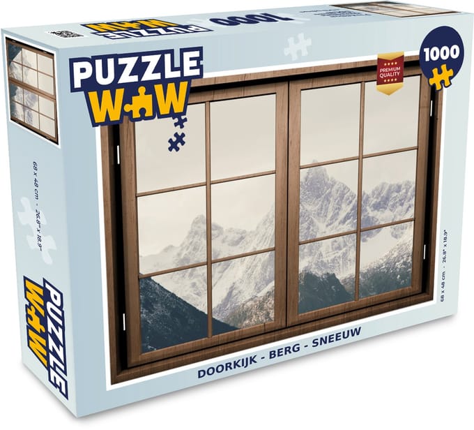 Puzzel Doorkijk - Berg - Sneeuw - Legpuzzel - Puzzel 1000 stukjes volwassenen